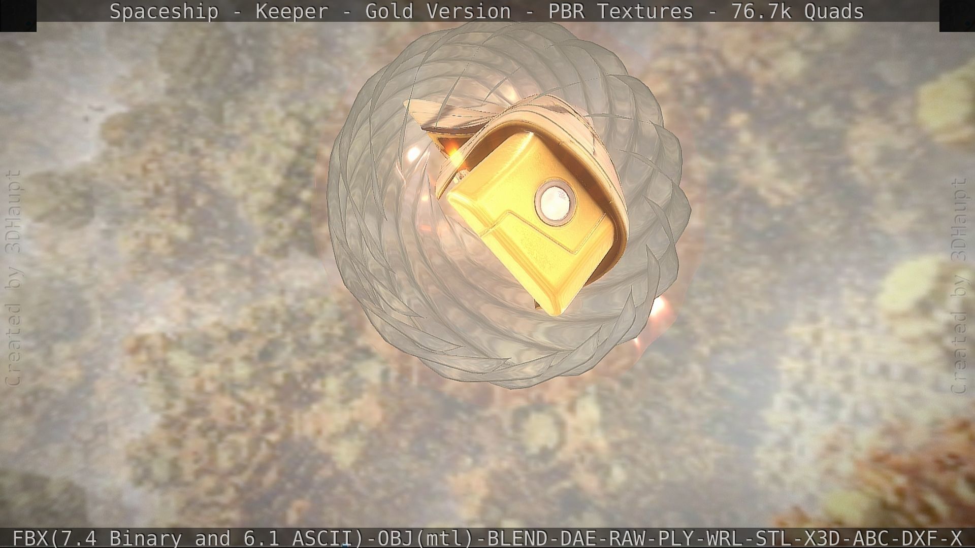 Spaceship - Keeper - Gold Version 3D model_21