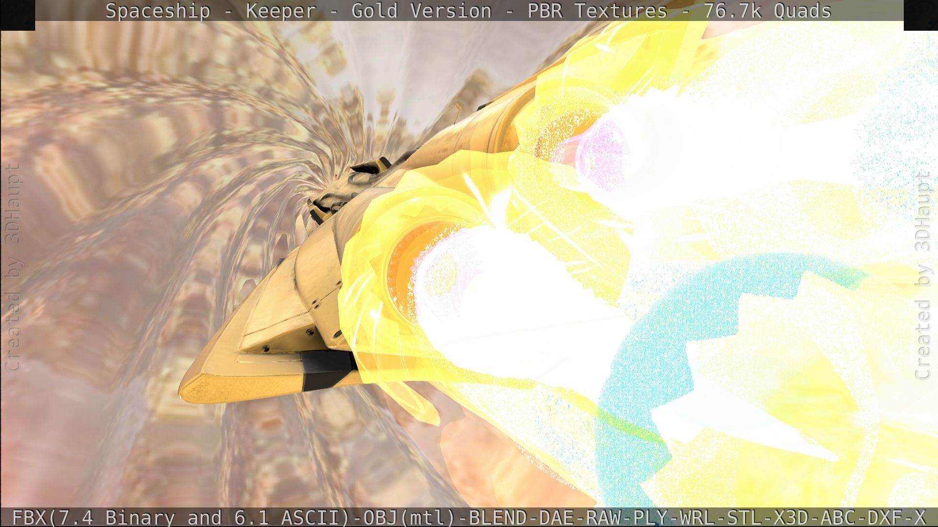 Spaceship - Keeper - Gold Version 3D model_396