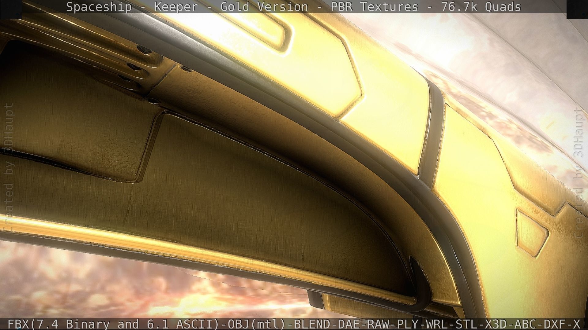 Spaceship - Keeper - Gold Version 3D model_133