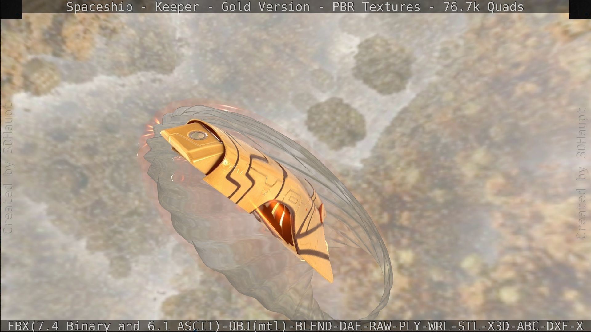 Spaceship - Keeper - Gold Version 3D model_425