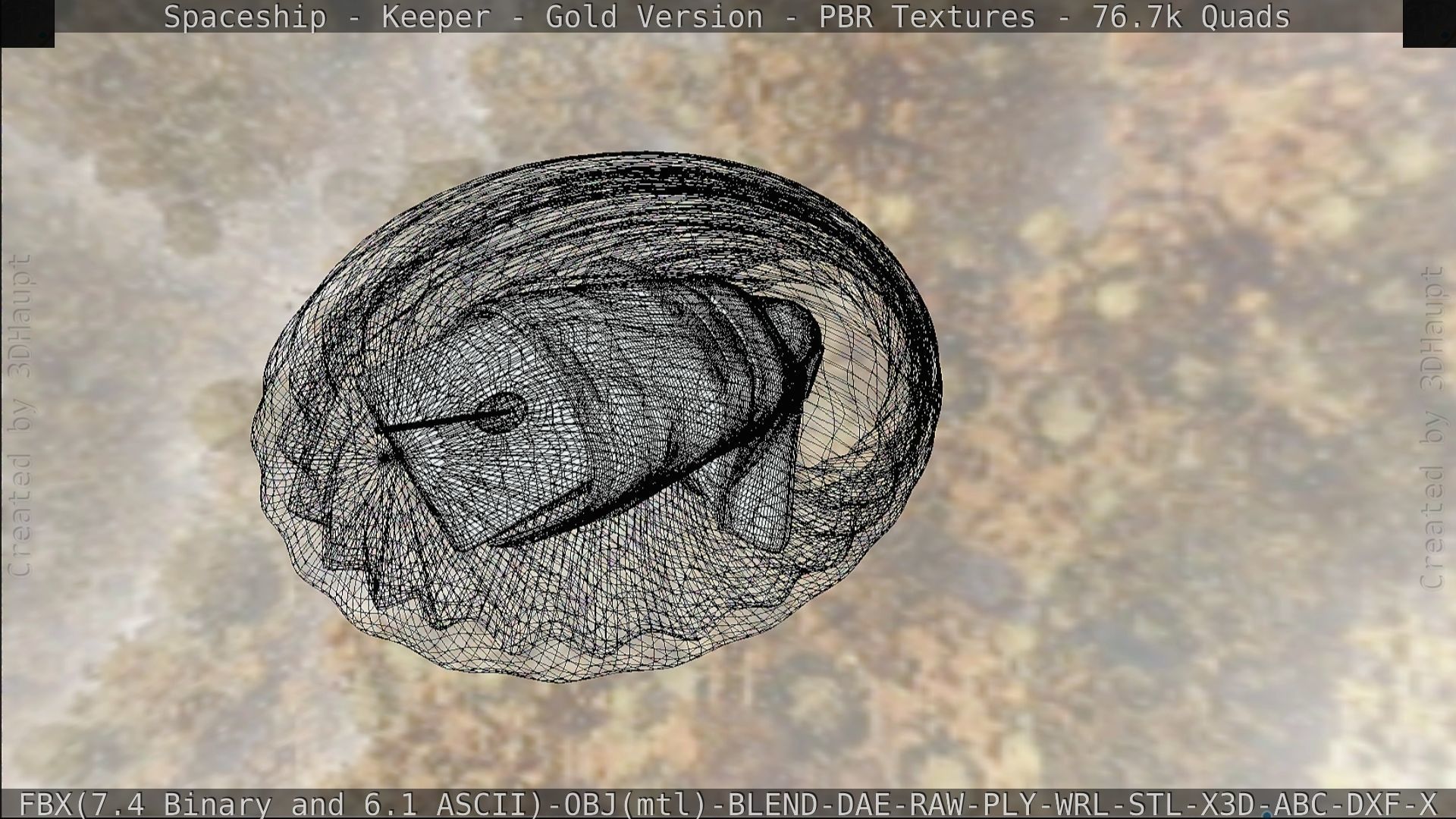 Spaceship - Keeper - Gold Version 3D model_195