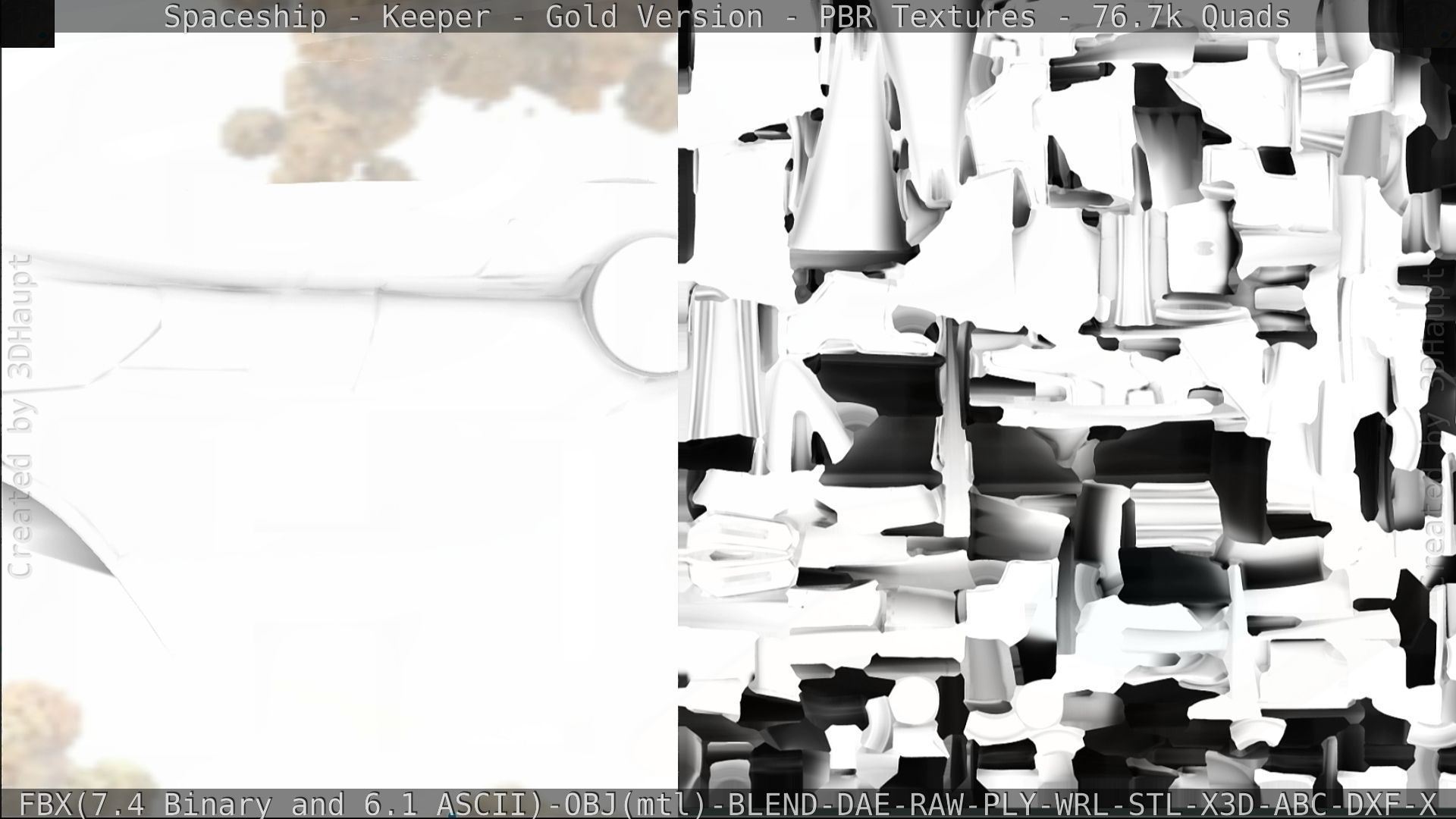 Spaceship - Keeper - Gold Version 3D model_349