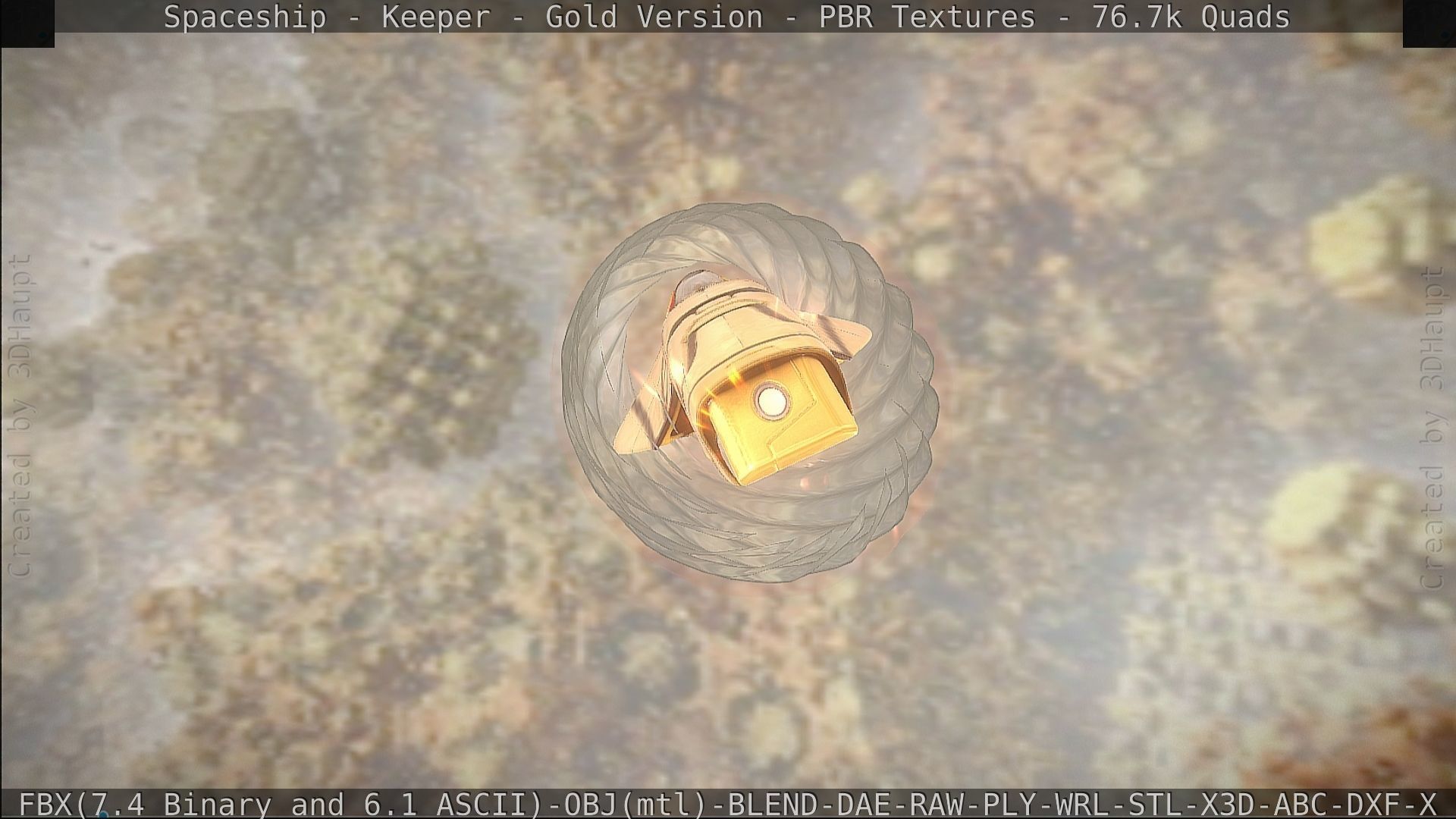 Spaceship - Keeper - Gold Version 3D model_372
