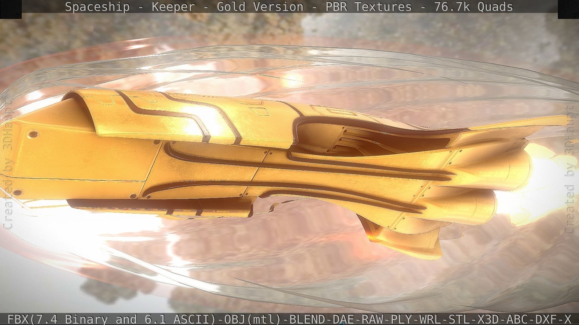 Spaceship - Keeper - Gold Version 3D model_29