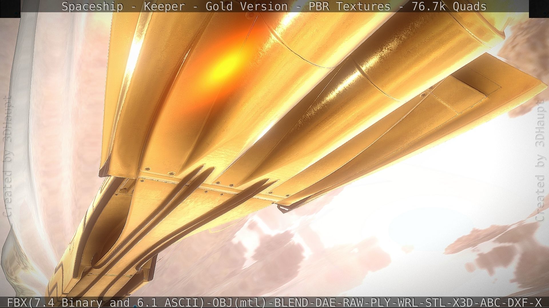 Spaceship - Keeper - Gold Version 3D model_58