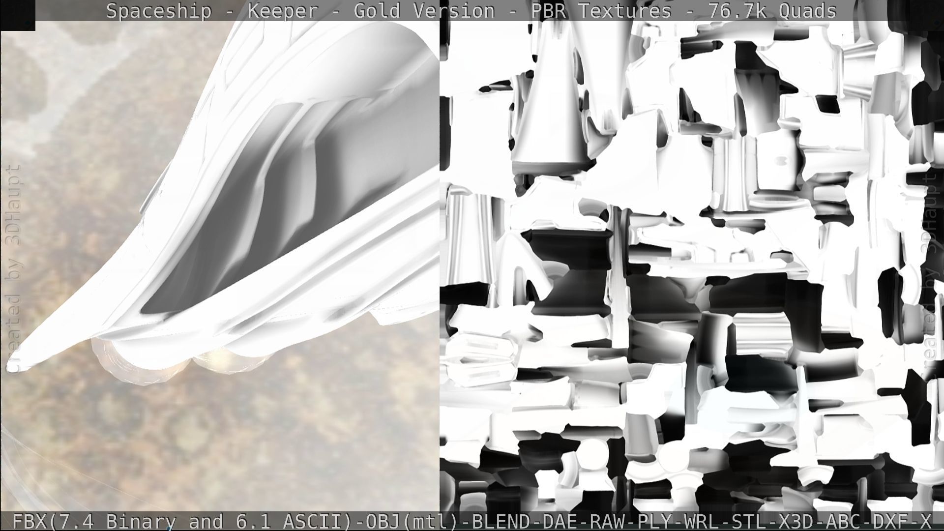 Spaceship - Keeper - Gold Version 3D model_325