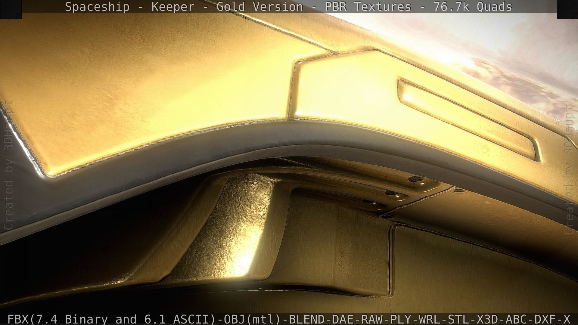 Spaceship - Keeper - Gold Version 3D model_131