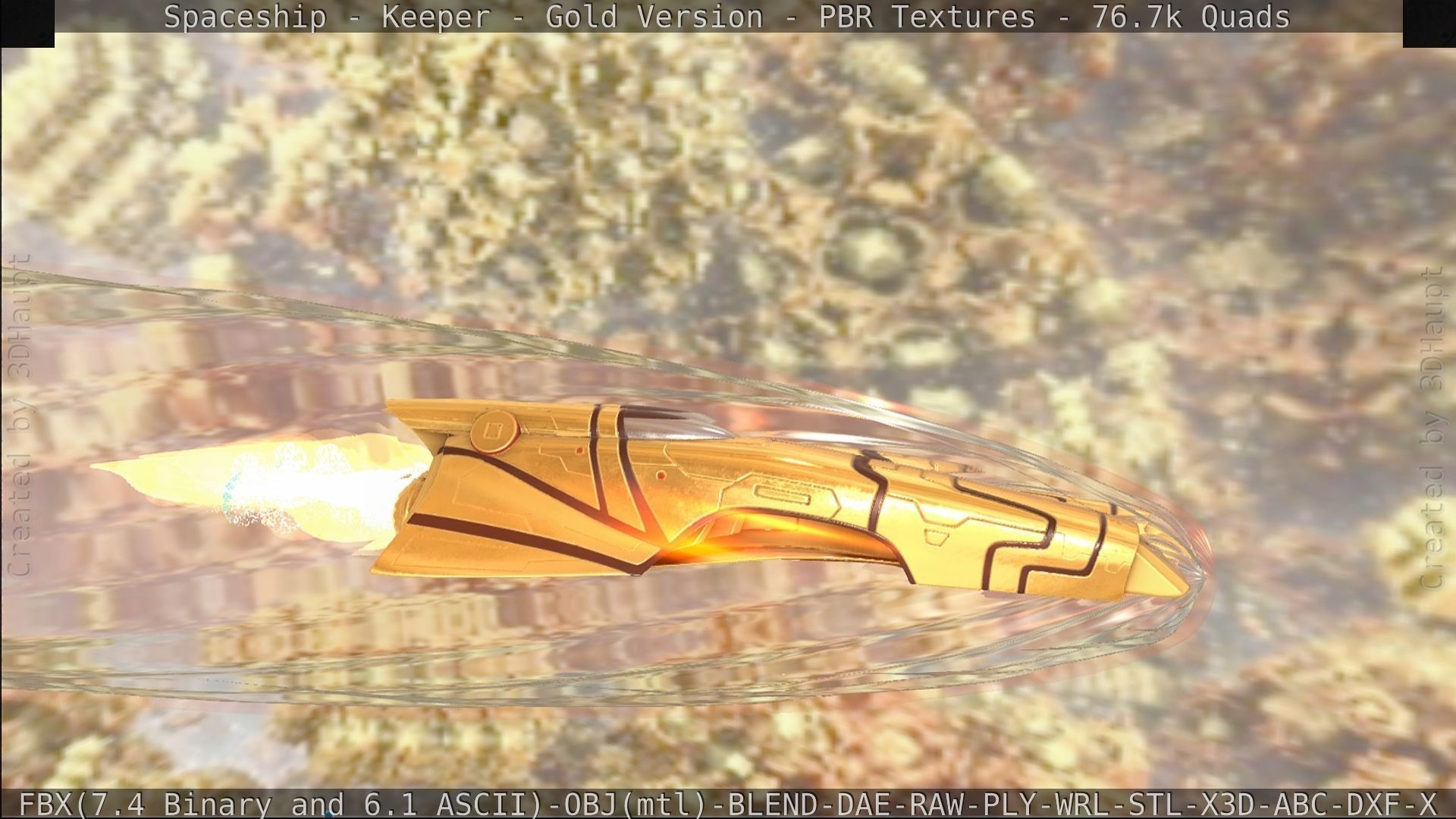 Spaceship - Keeper - Gold Version 3D model_421