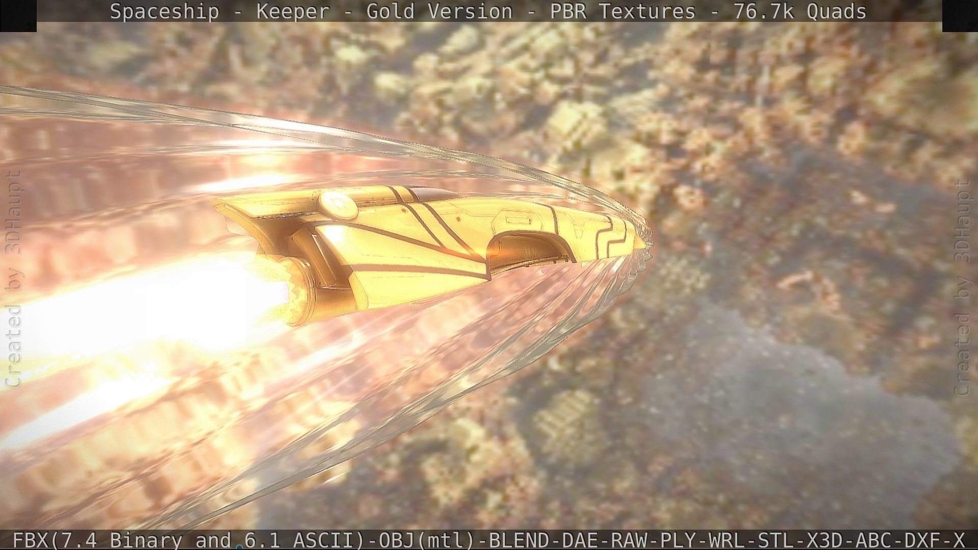 Spaceship - Keeper - Gold Version 3D model_98