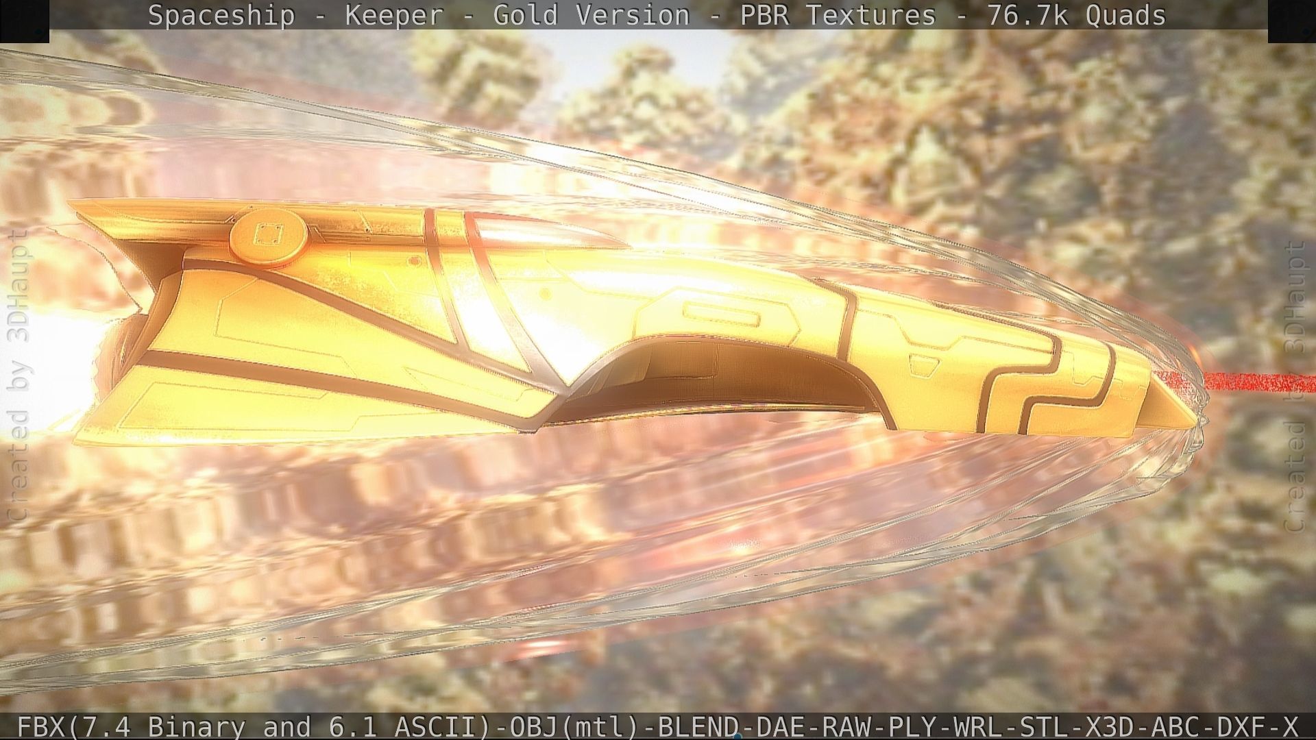 Spaceship - Keeper - Gold Version 3D model_68