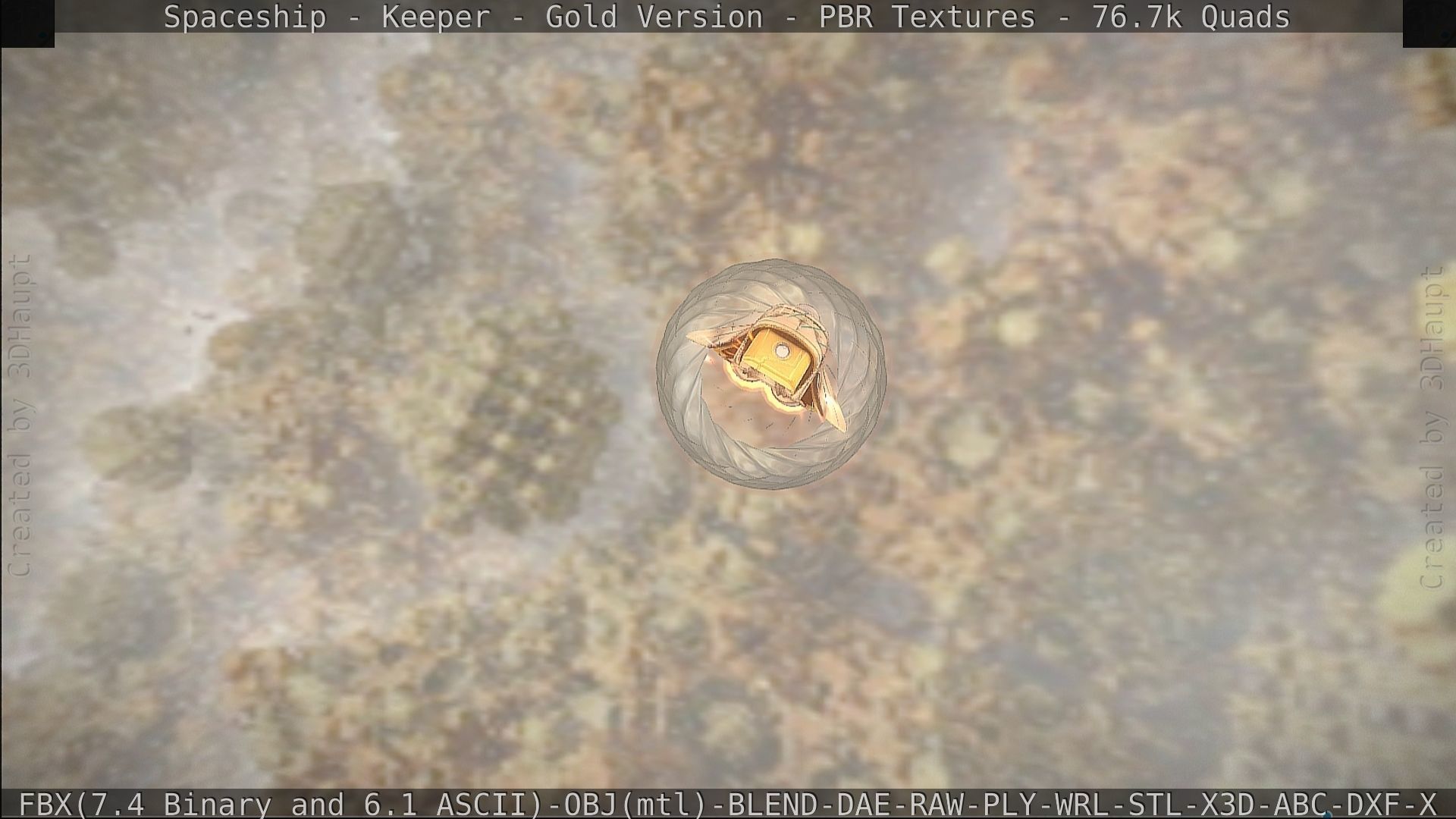 Spaceship - Keeper - Gold Version 3D model_361