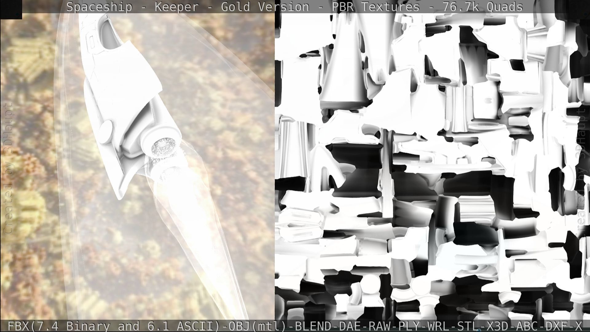 Spaceship - Keeper - Gold Version 3D model_306