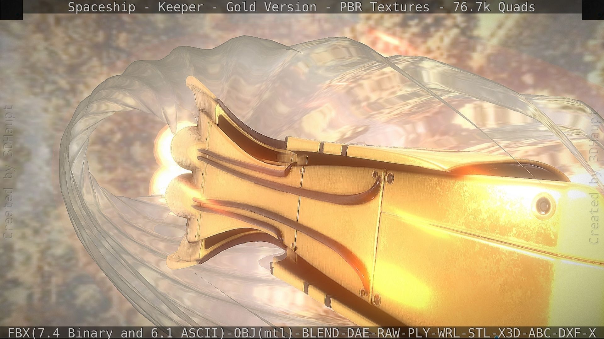 Spaceship - Keeper - Gold Version 3D model_120