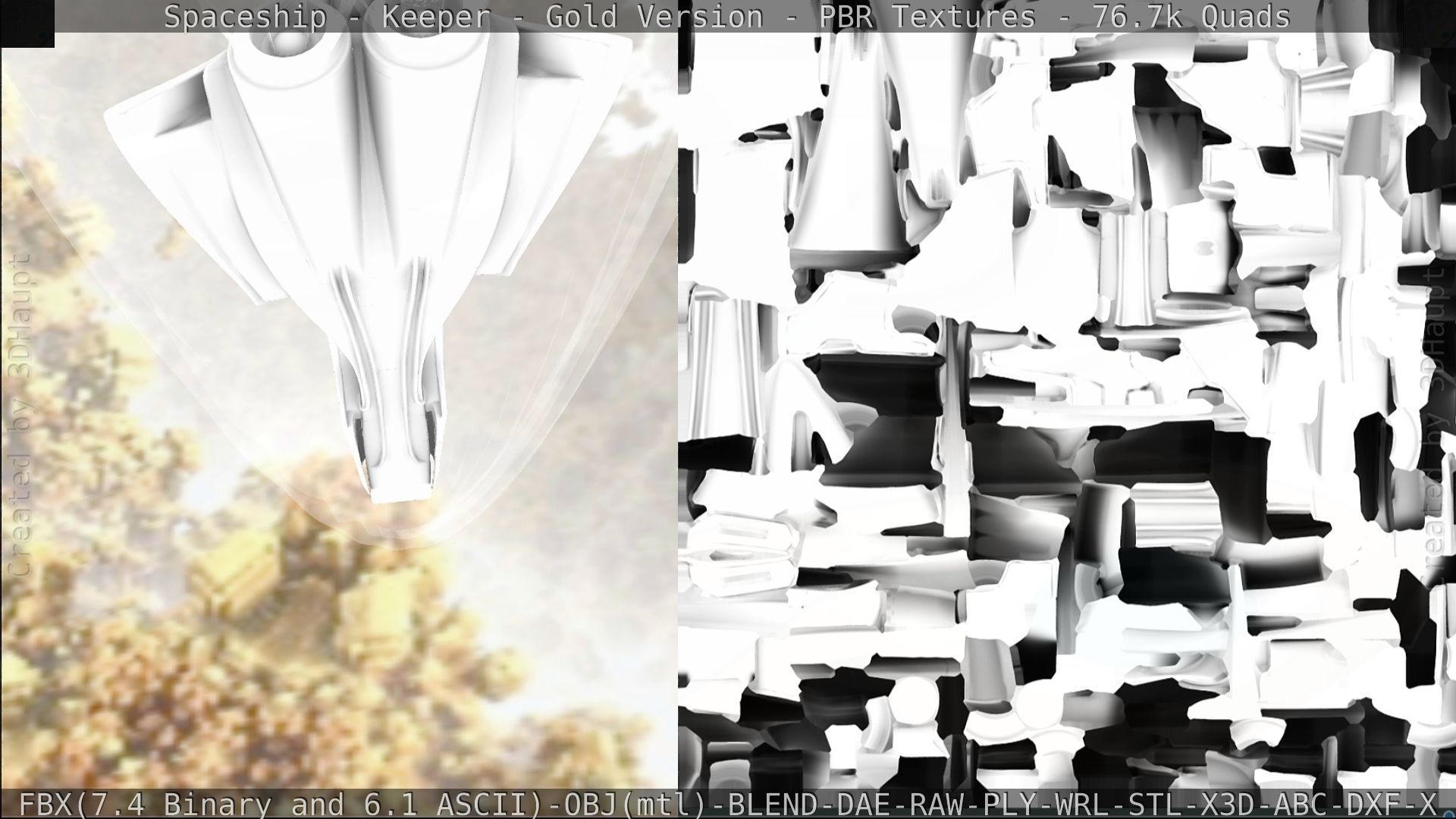 Spaceship - Keeper - Gold Version 3D model_313