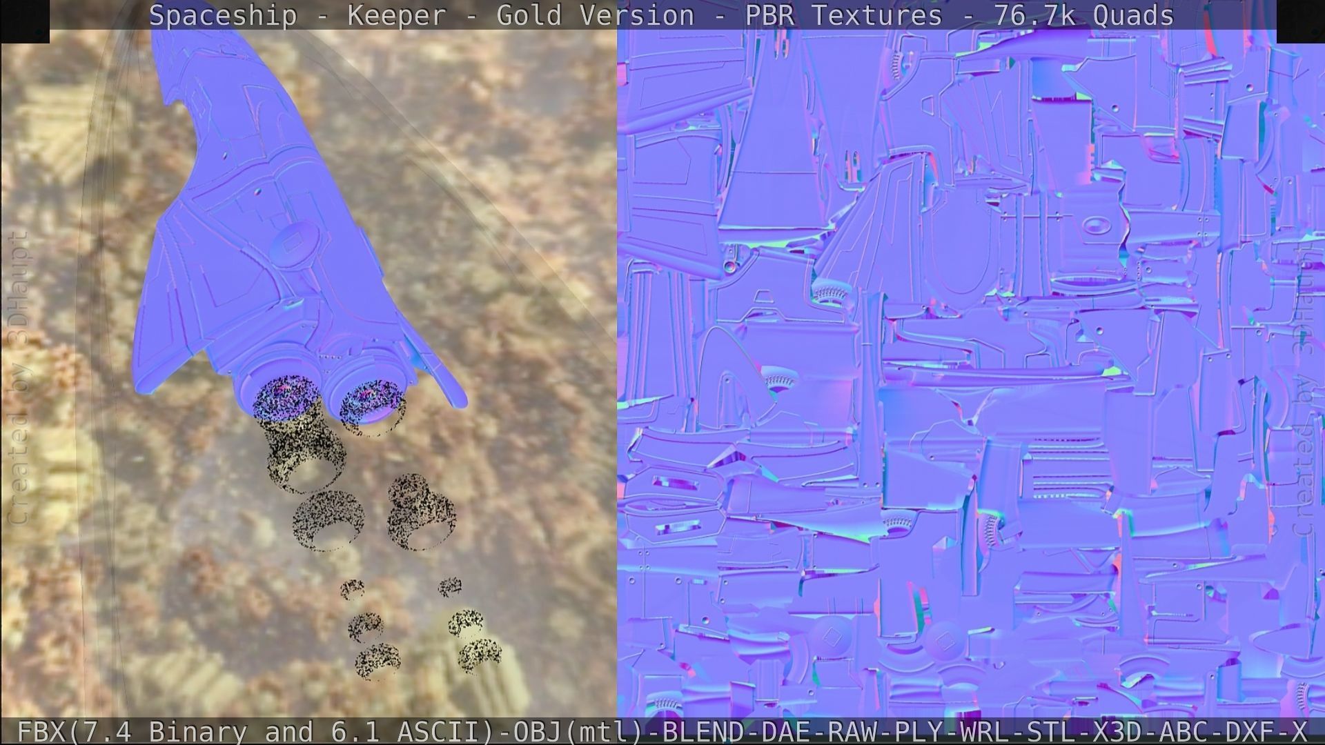 Spaceship - Keeper - Gold Version 3D model_296