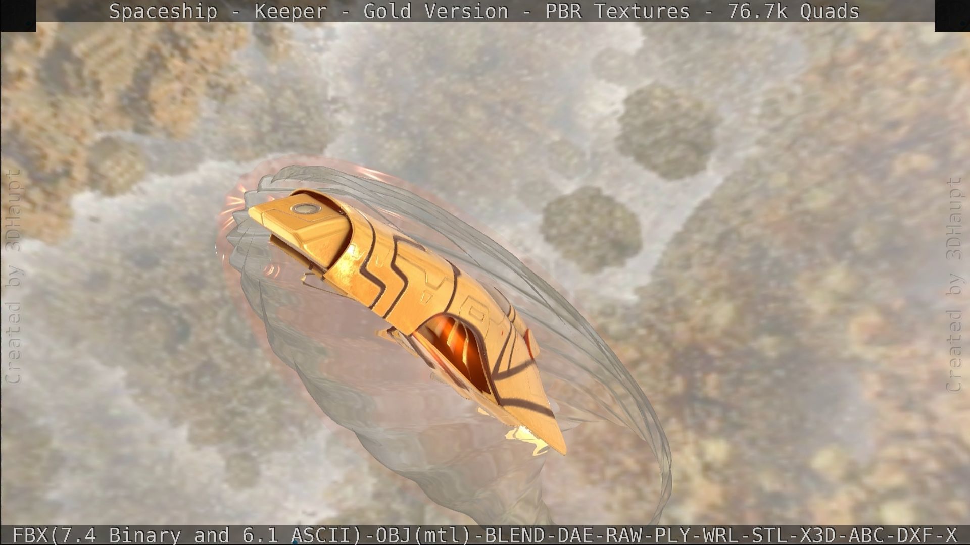 Spaceship - Keeper - Gold Version 3D model_424