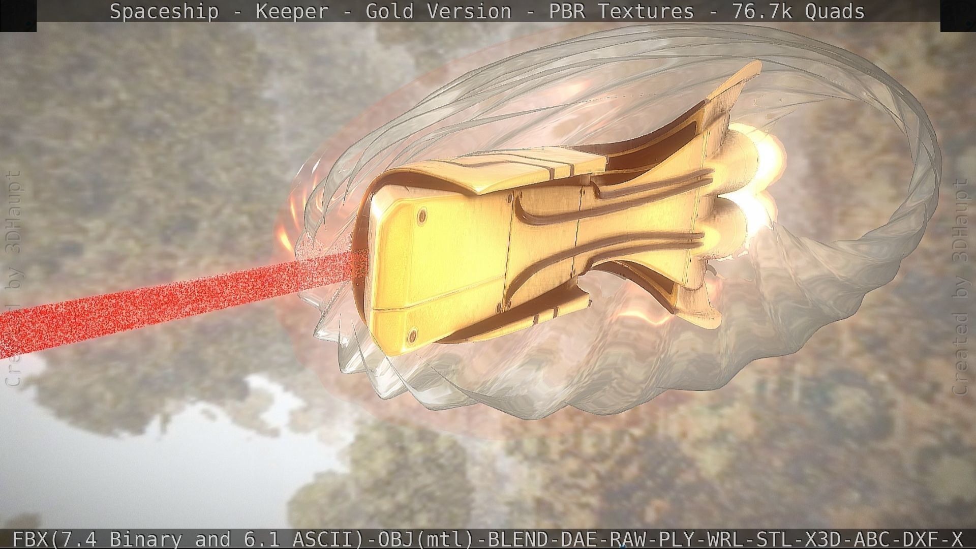 Spaceship - Keeper - Gold Version 3D model_113