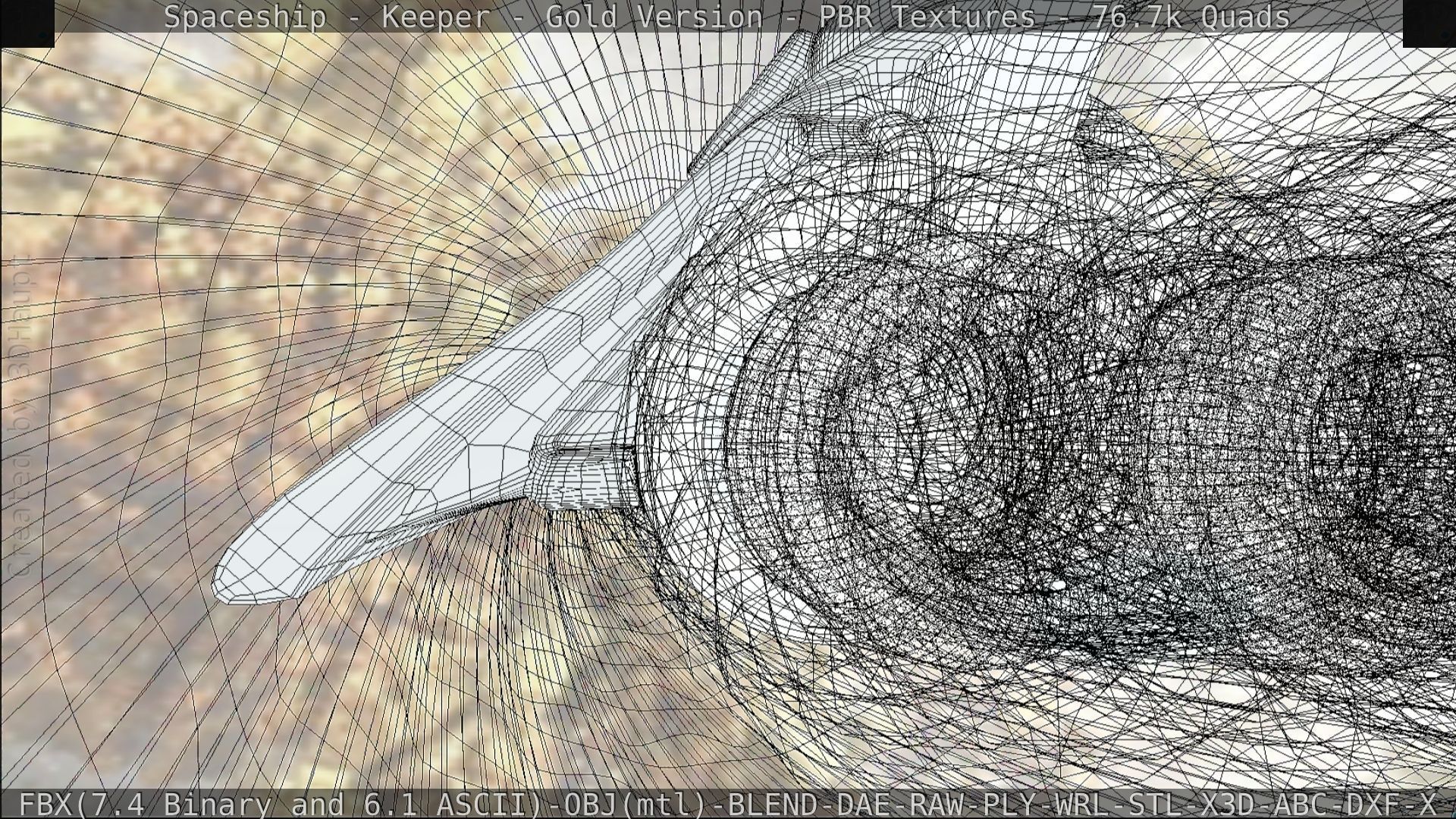 Spaceship - Keeper - Gold Version 3D model_199