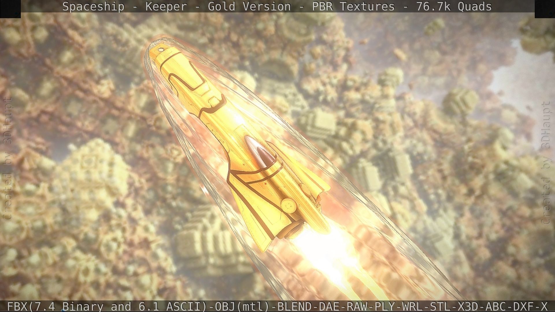 Spaceship - Keeper - Gold Version 3D model_93