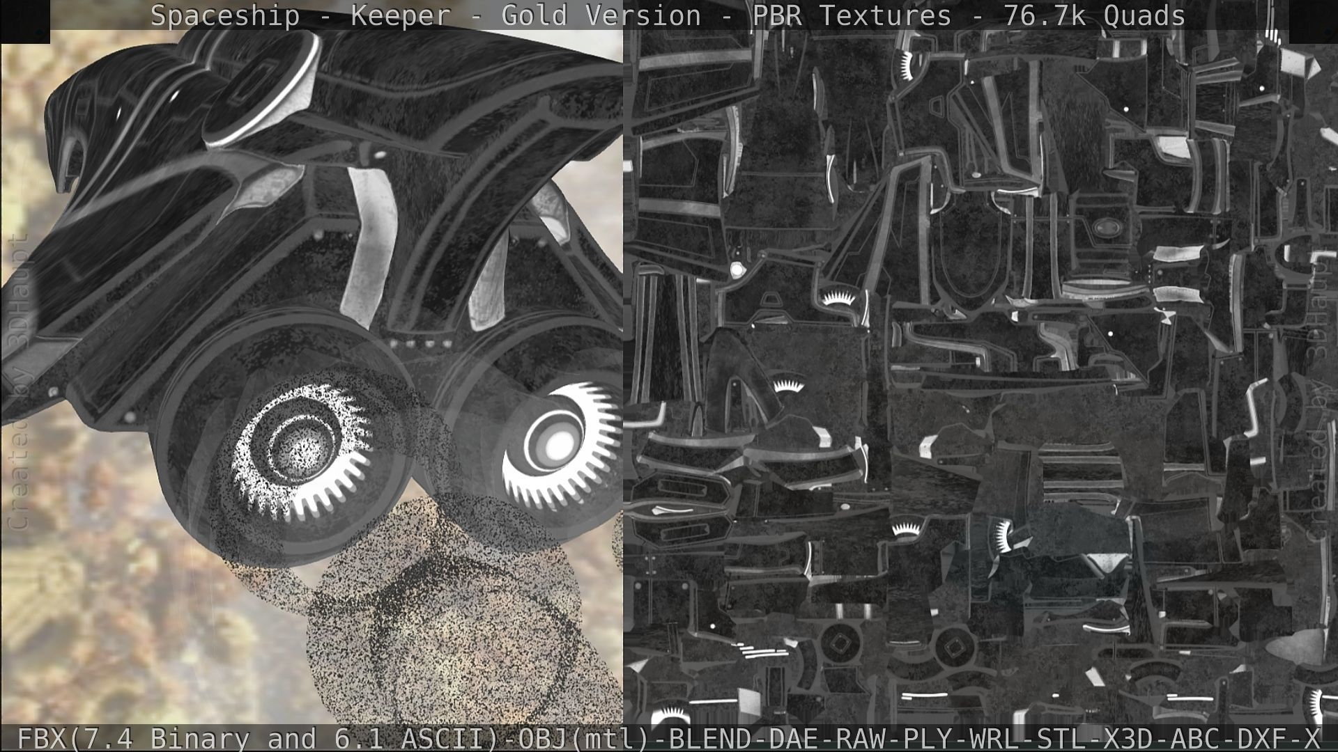 Spaceship - Keeper - Gold Version 3D model_273