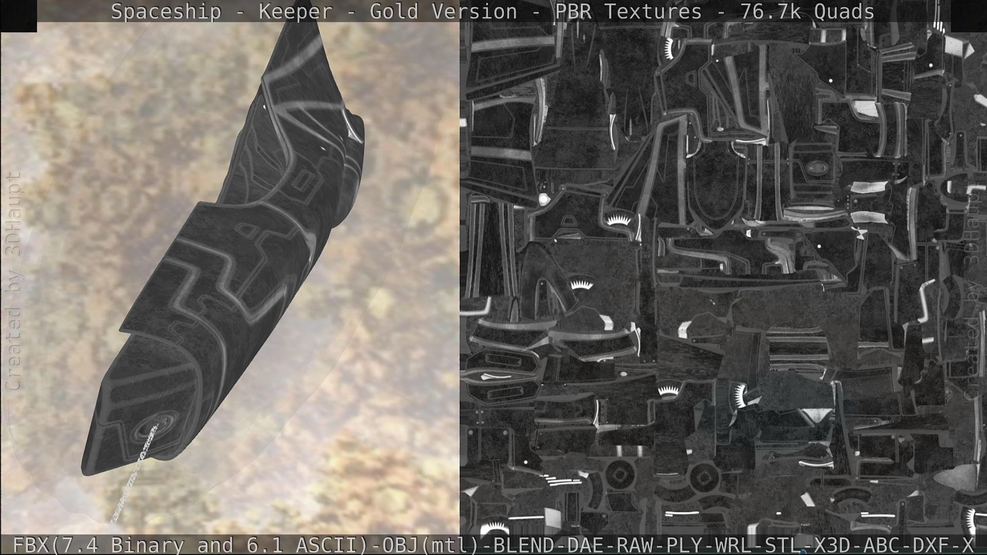 Spaceship - Keeper - Gold Version 3D model_263