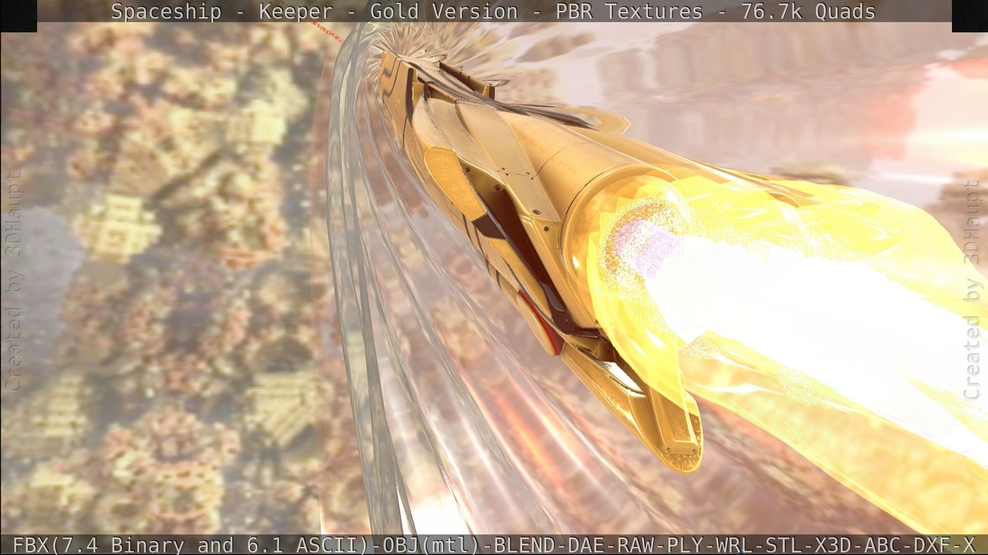 Spaceship - Keeper - Gold Version 3D model_441