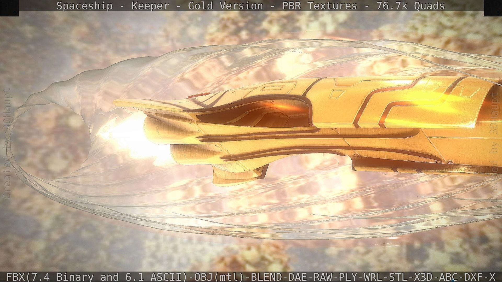 Spaceship - Keeper - Gold Version 3D model_81