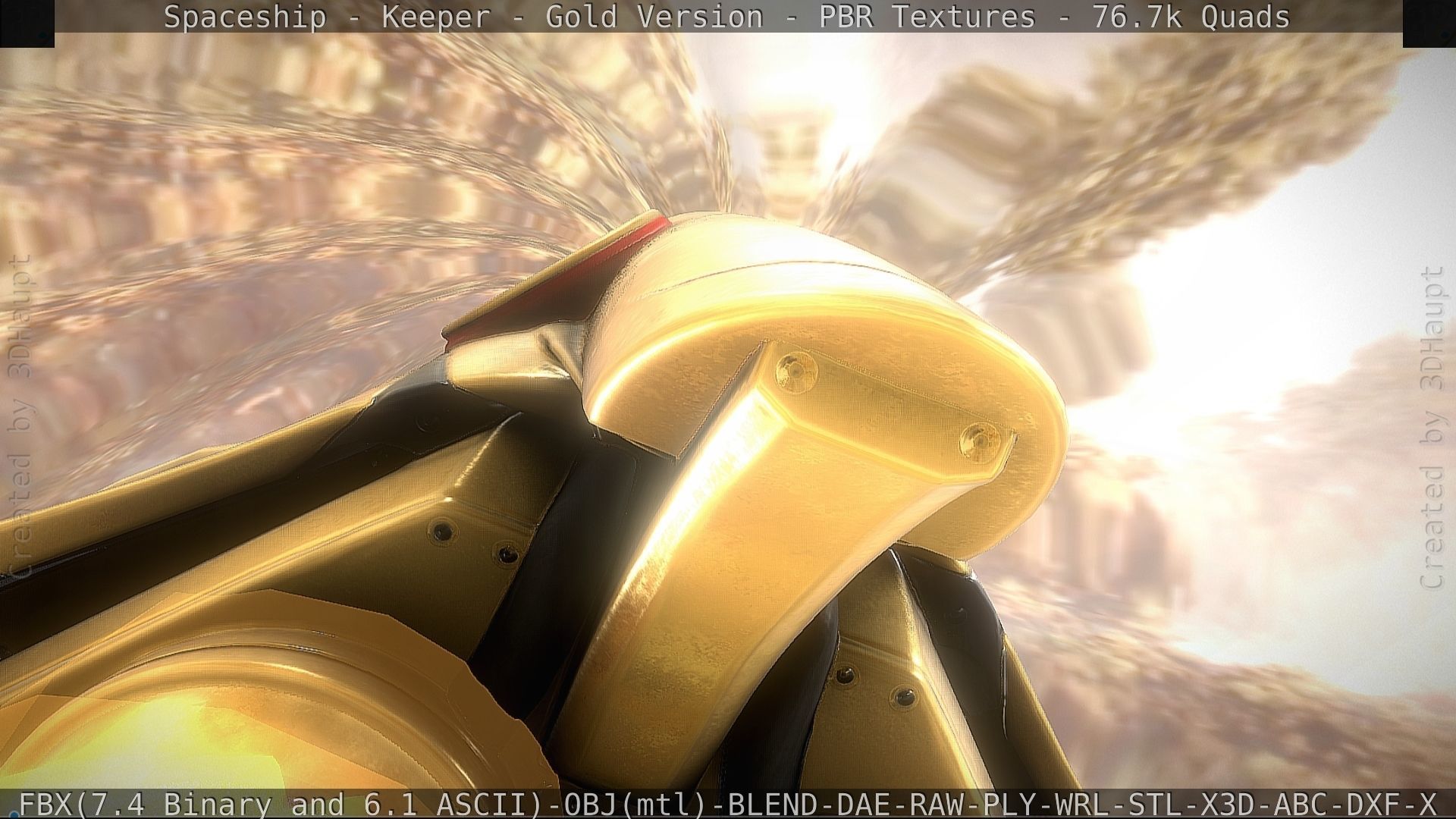 Spaceship - Keeper - Gold Version 3D model_49