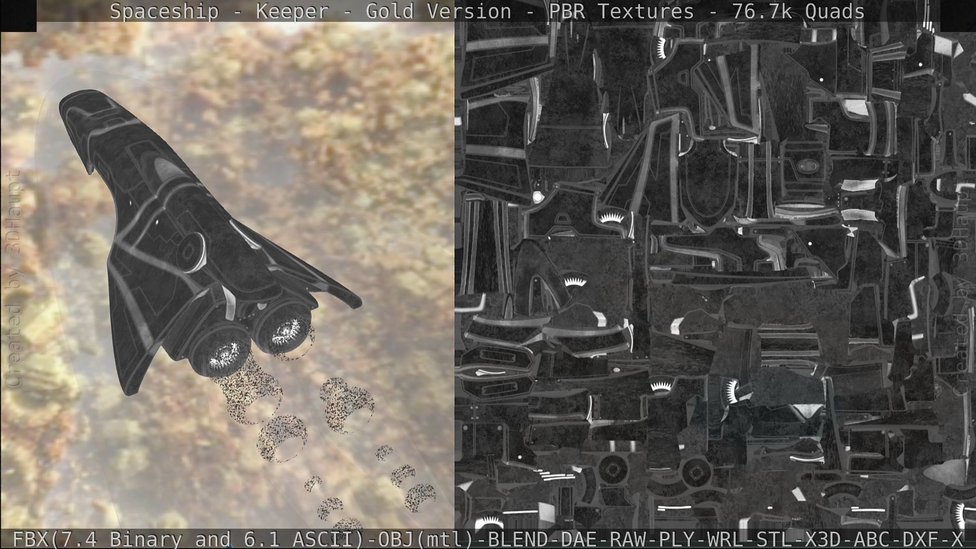 Spaceship - Keeper - Gold Version 3D model_328