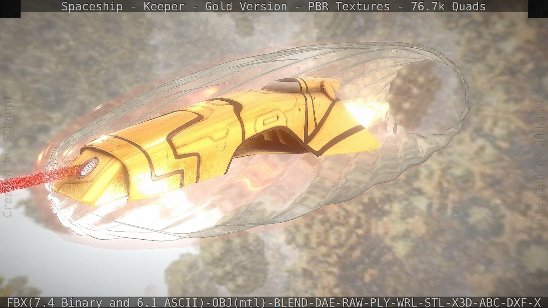 Spaceship - Keeper - Gold Version 3D model_149