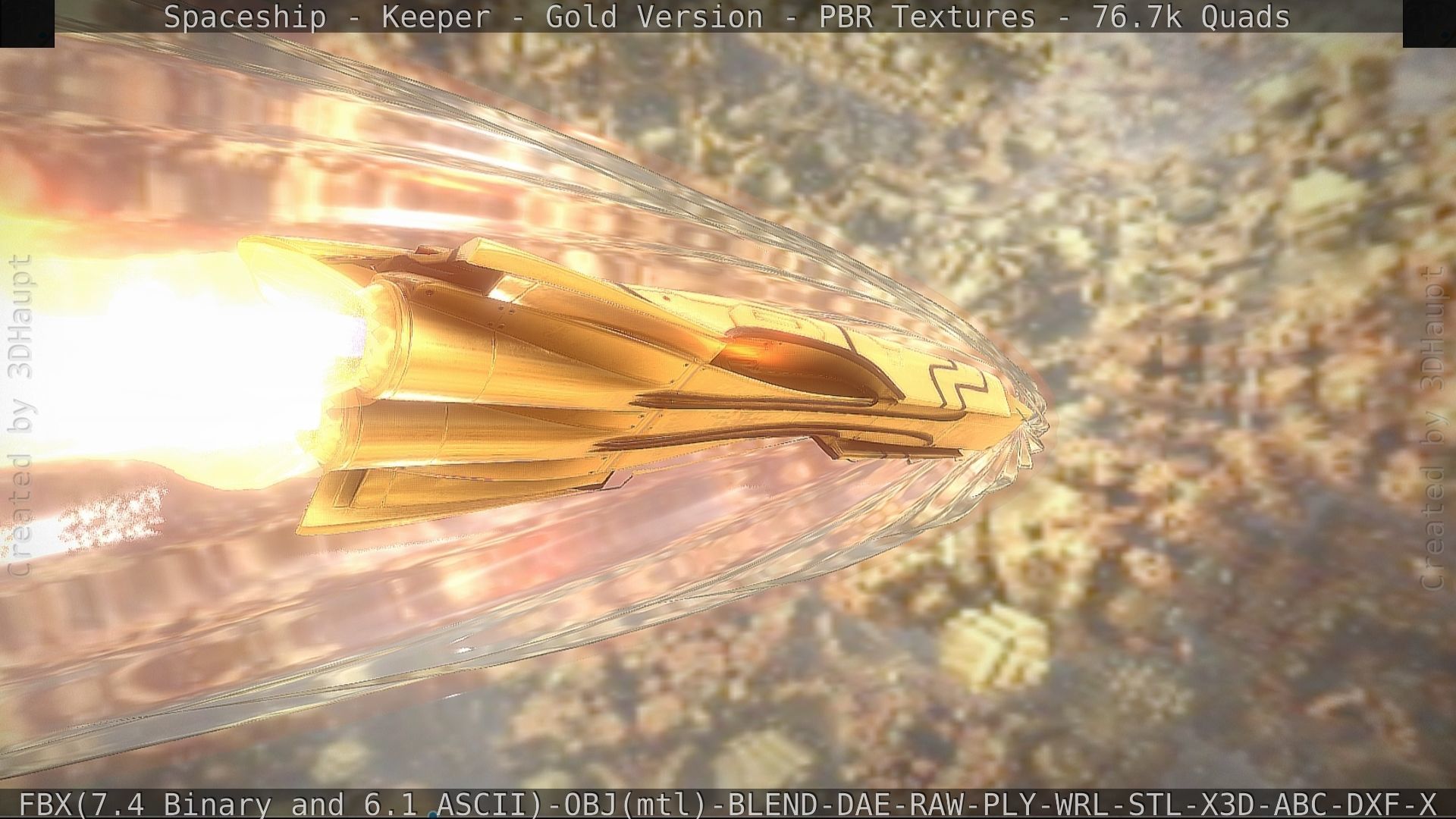 Spaceship - Keeper - Gold Version 3D model_100