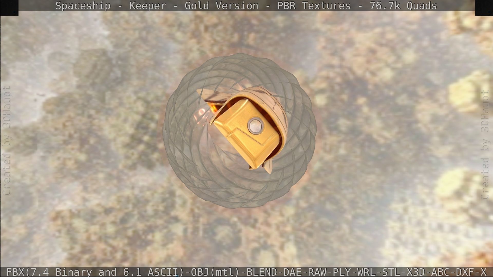 Spaceship - Keeper - Gold Version 3D model_384