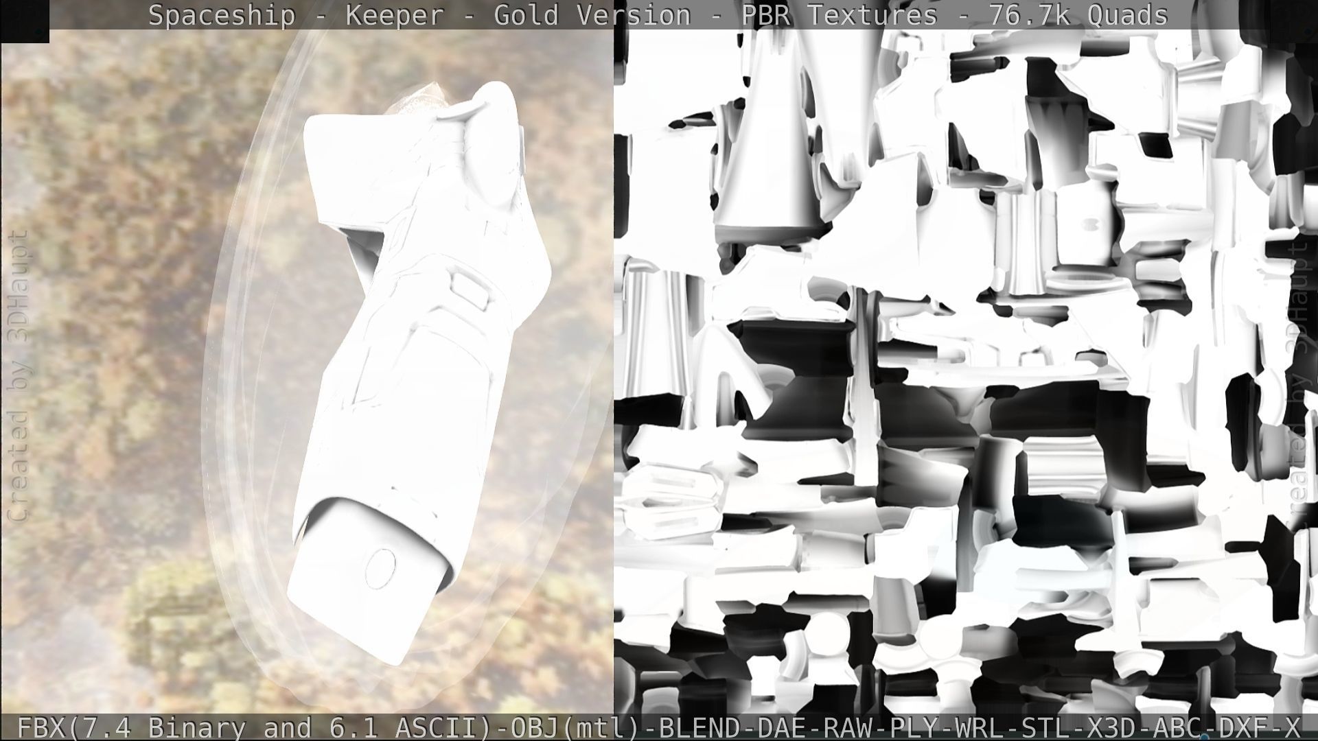 Spaceship - Keeper - Gold Version 3D model_353