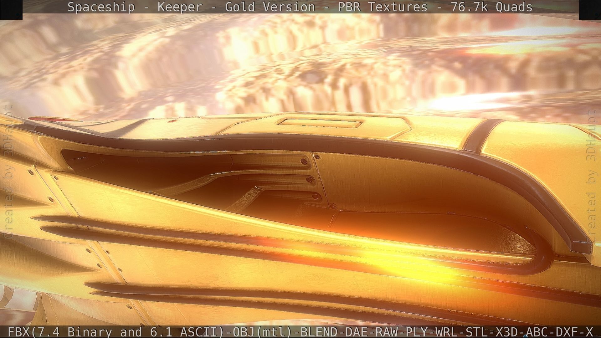 Spaceship - Keeper - Gold Version 3D model_122