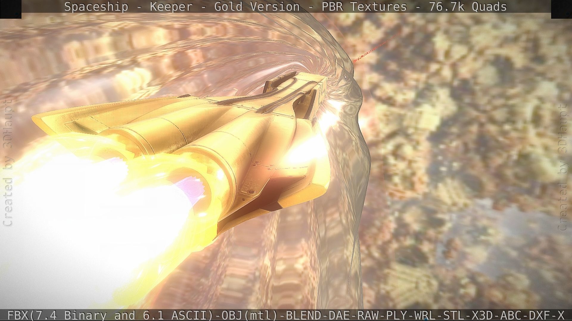 Spaceship - Keeper - Gold Version 3D model_74