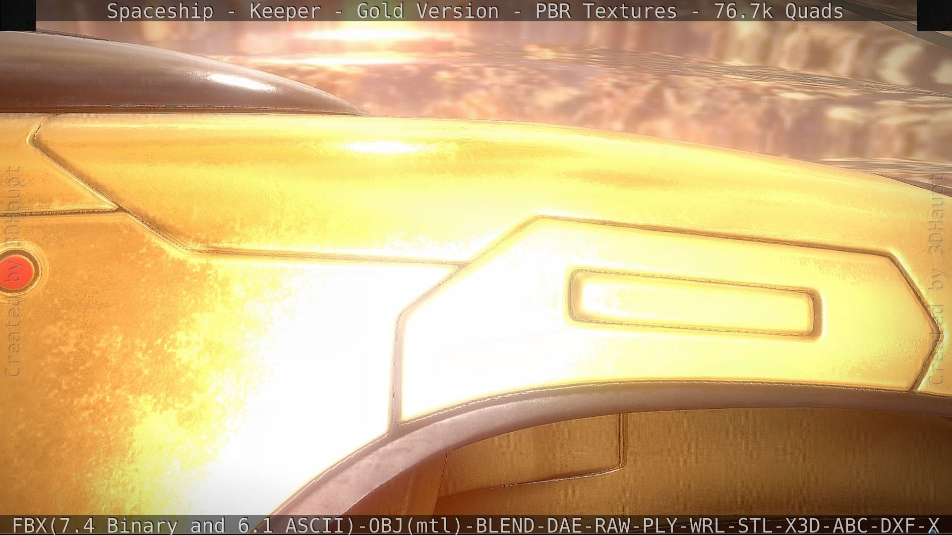 Spaceship - Keeper - Gold Version 3D model_127