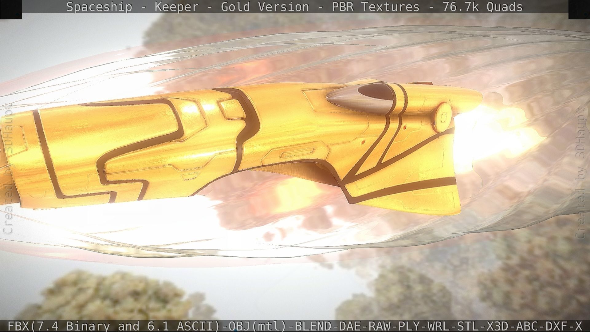 Spaceship - Keeper - Gold Version 3D model_144