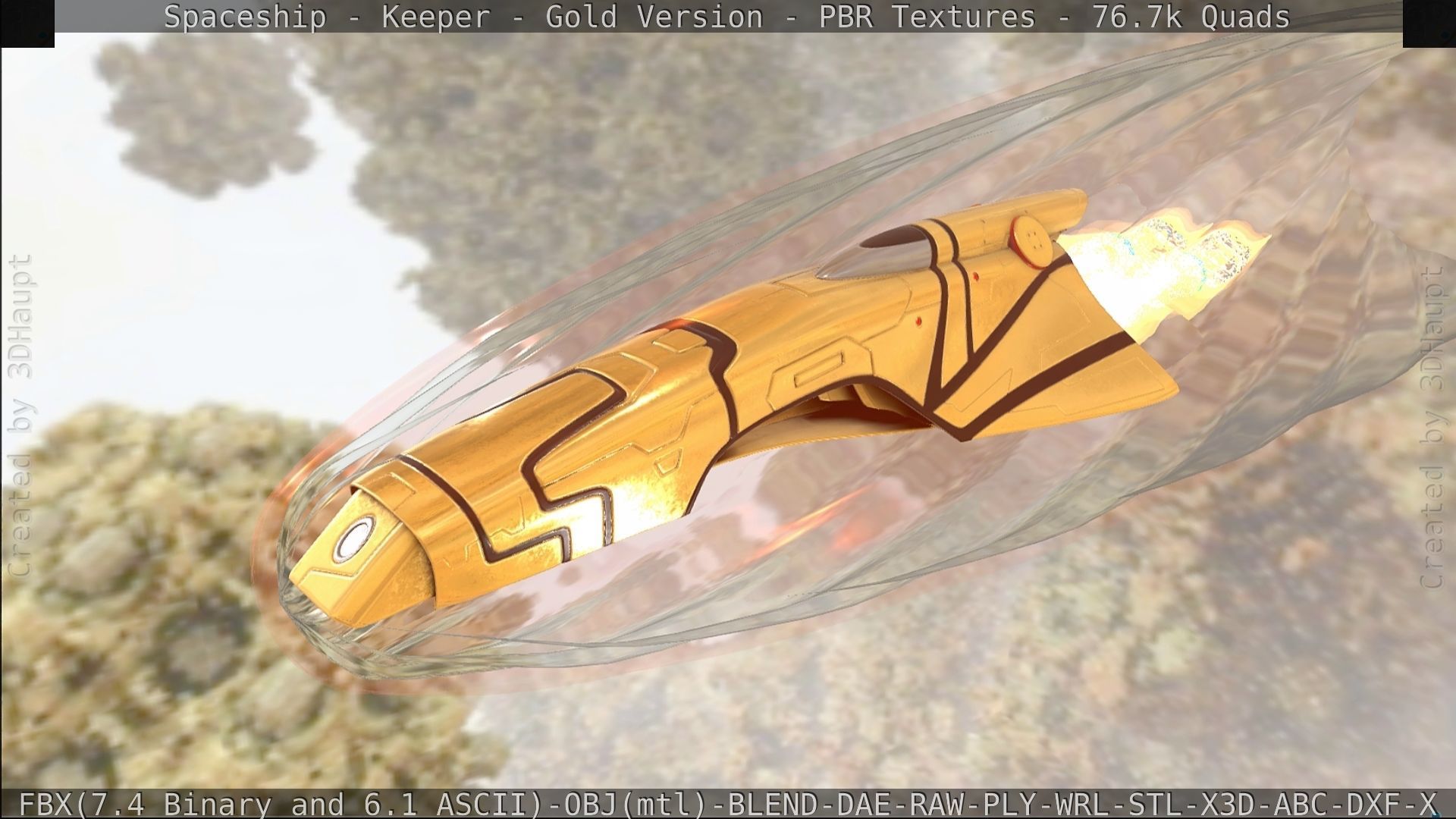 Spaceship - Keeper - Gold Version 3D model_457