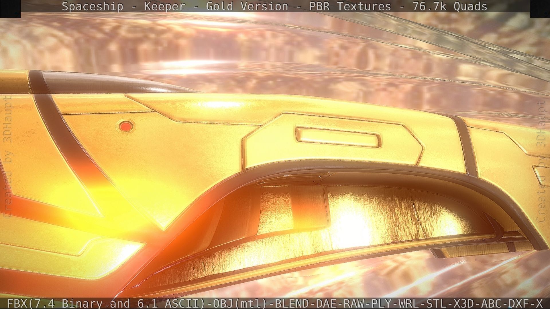 Spaceship - Keeper - Gold Version 3D model_124