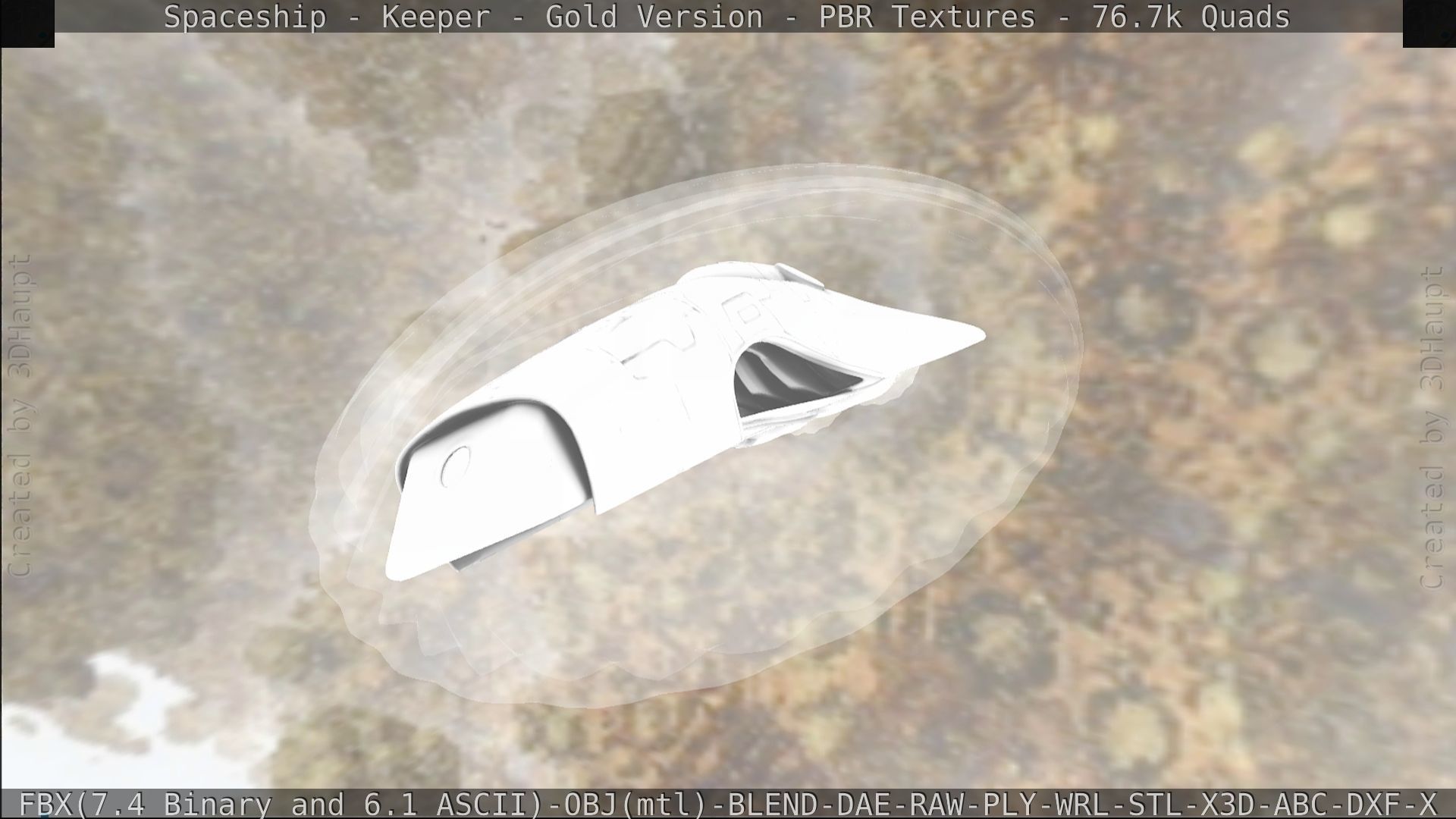 Spaceship - Keeper - Gold Version 3D model_163