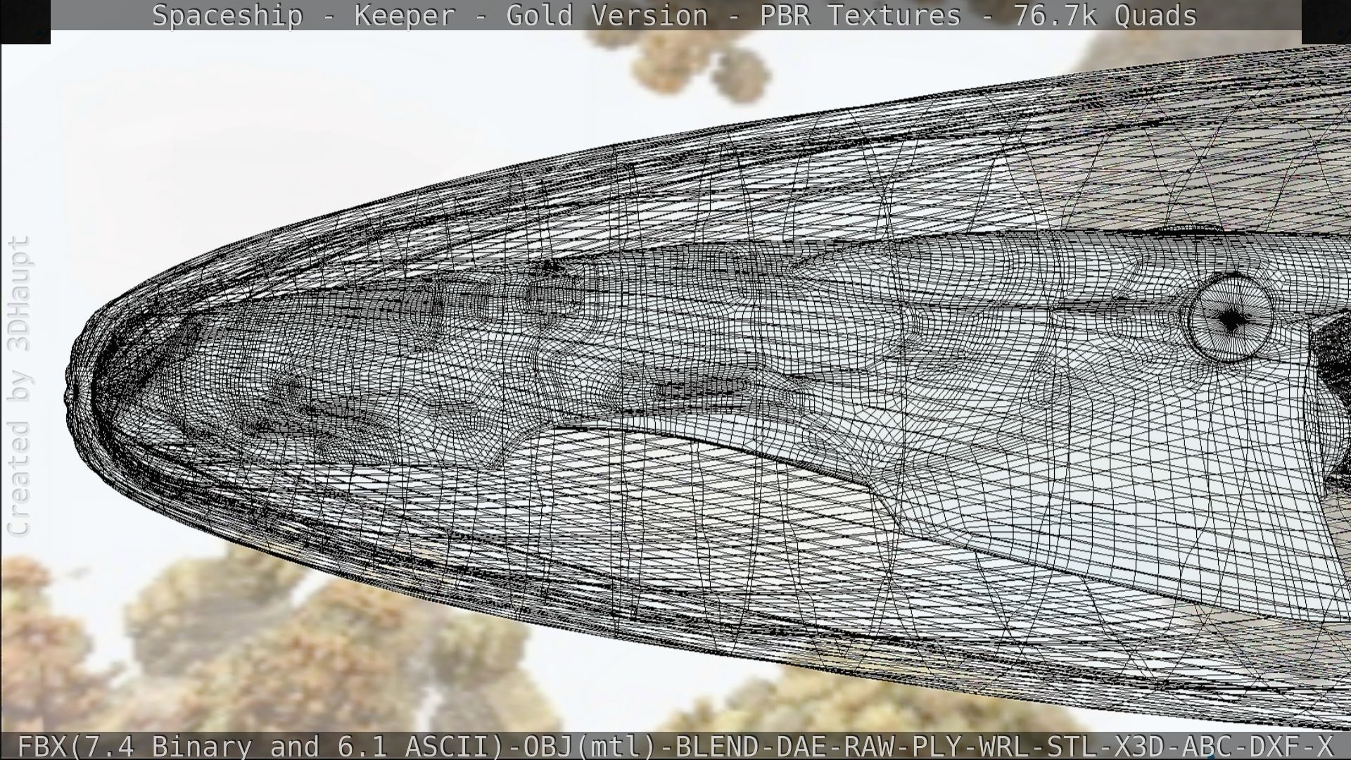 Spaceship - Keeper - Gold Version 3D model_196