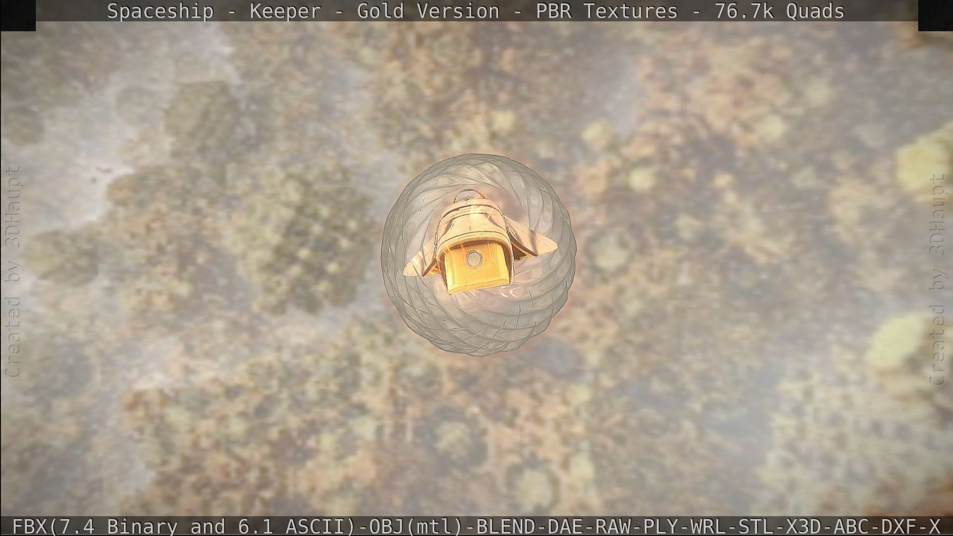 Spaceship - Keeper - Gold Version 3D model_368