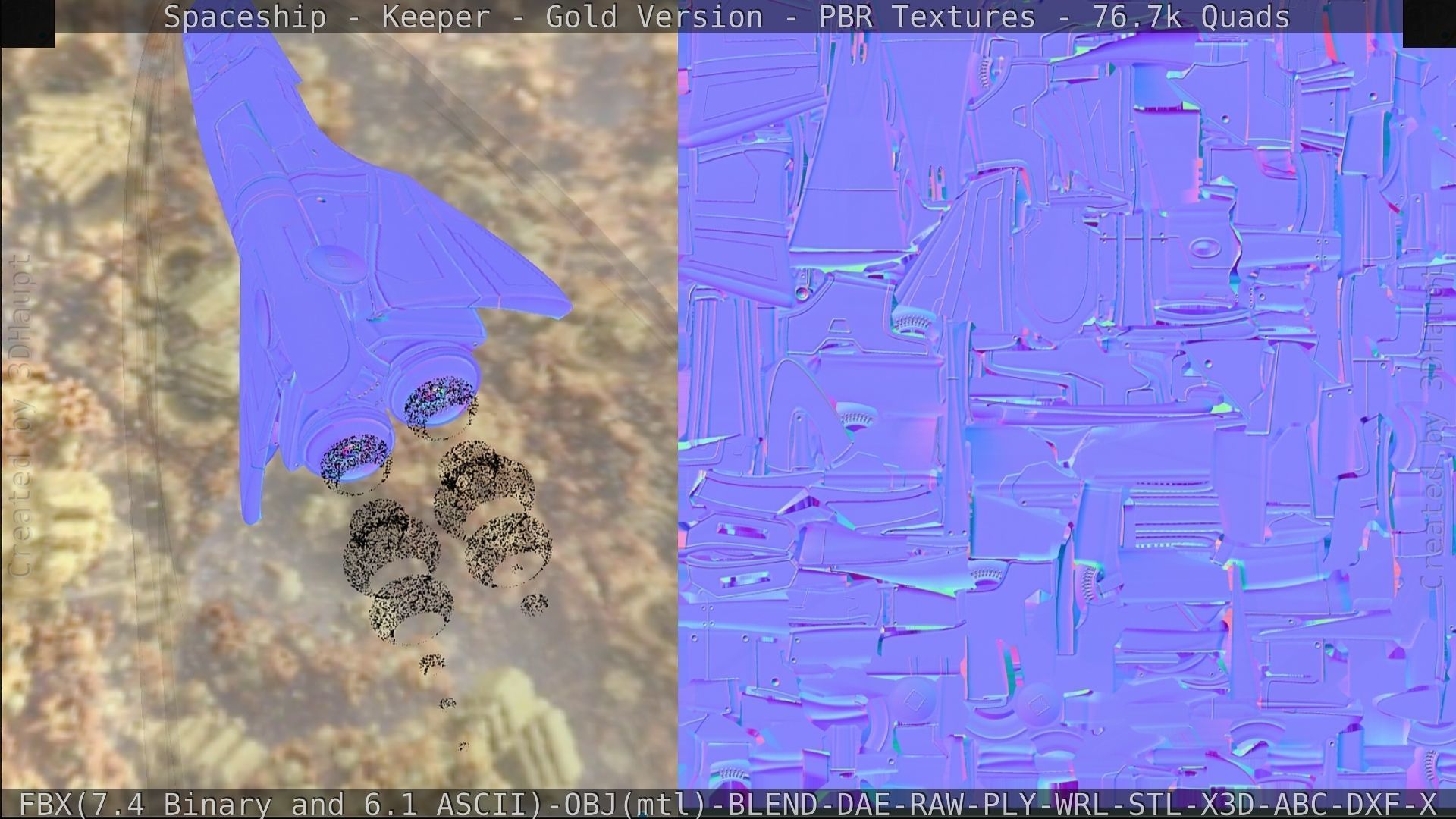 Spaceship - Keeper - Gold Version 3D model_292