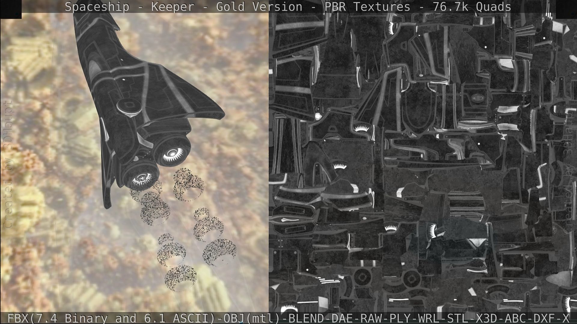 Spaceship - Keeper - Gold Version 3D model_291