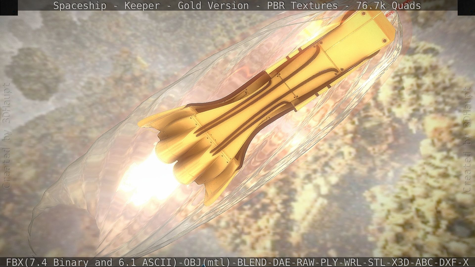 Spaceship - Keeper - Gold Version 3D model_105