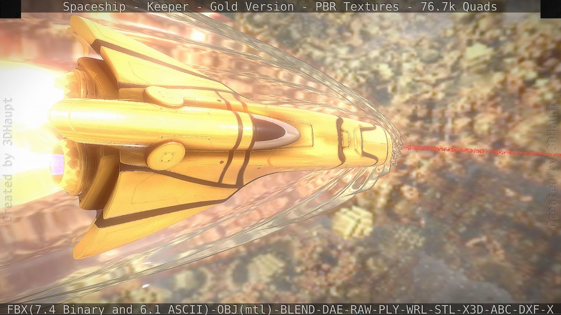 Spaceship - Keeper - Gold Version 3D model_72