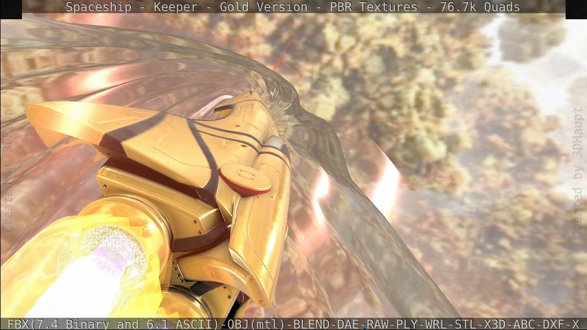 Spaceship - Keeper - Gold Version 3D model_393