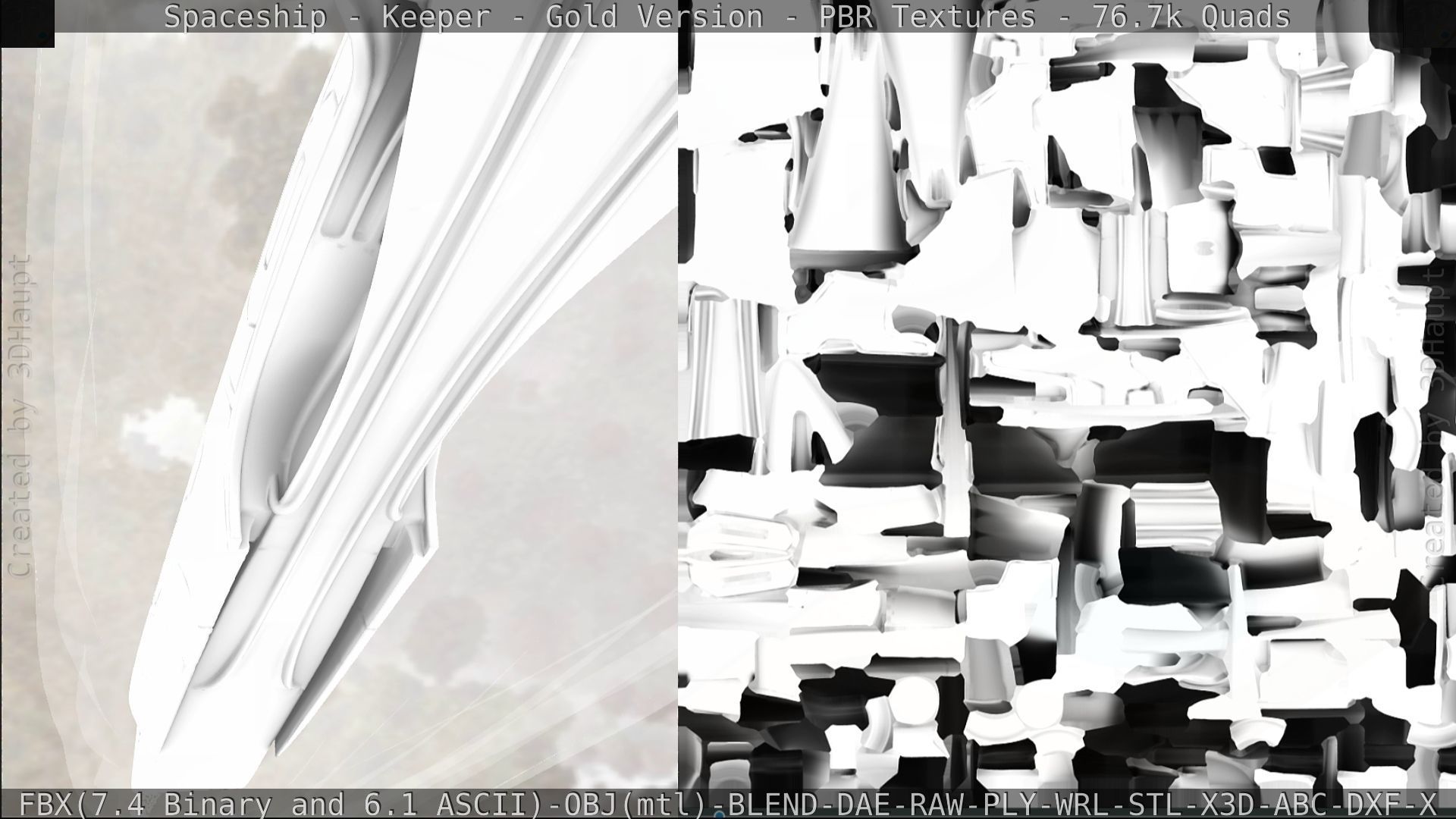 Spaceship - Keeper - Gold Version 3D model_337