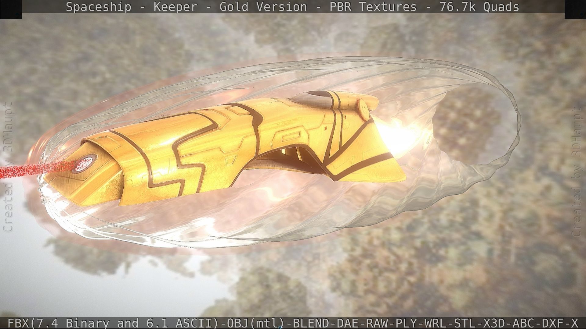 Spaceship - Keeper - Gold Version 3D model_148
