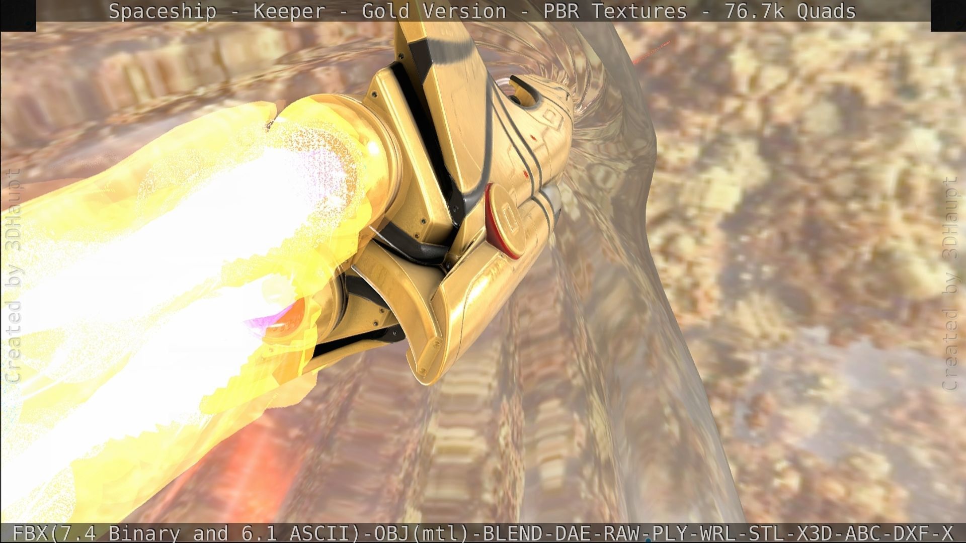 Spaceship - Keeper - Gold Version 3D model_437